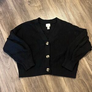 H&M black cardigan size medium
